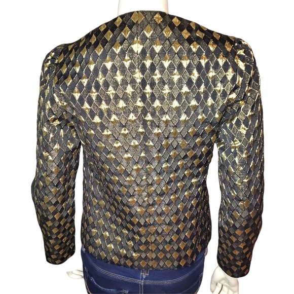 Wahls Vintage Black and Gold Blazer Women's Size 6 (S-M) - Picture 3 of 9